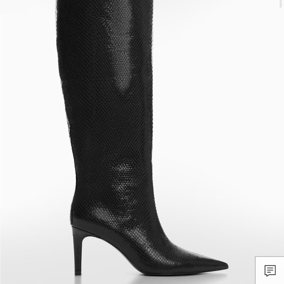 mango snakeskin texture boots - Picture 3 of 6